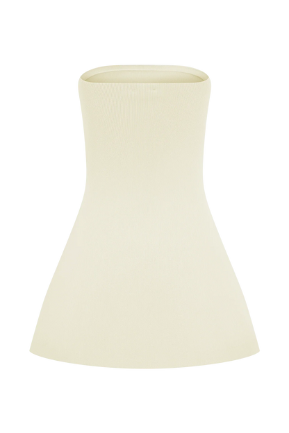 Anette Bandage Knit Strapless Top Ivory