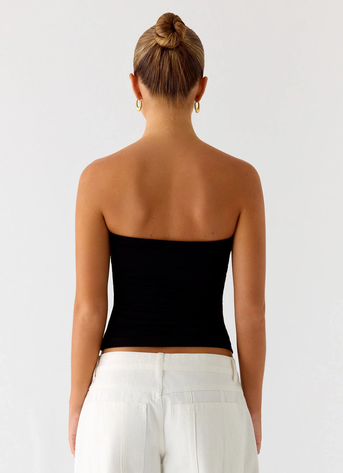 Adrienna Strapless Top Black