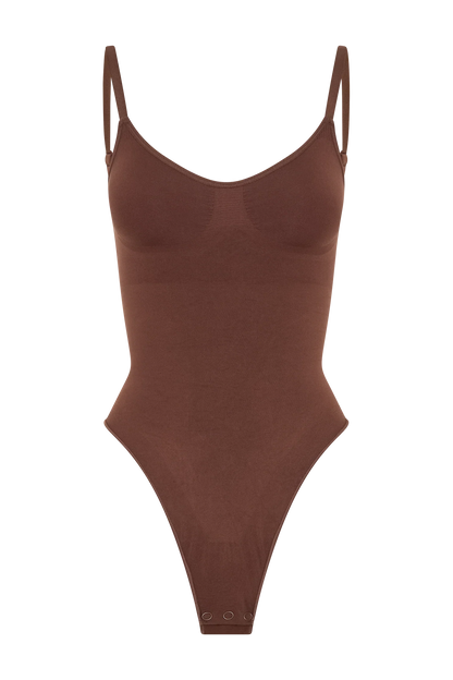 Alyssa Backless Shapewear Bodysuit Espresso