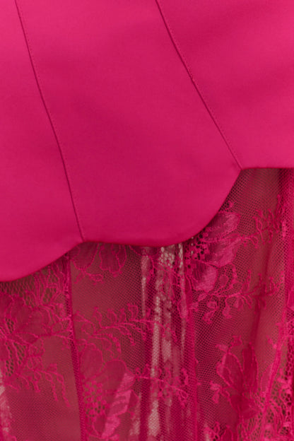 Aleena Satin And Lace Maxi Dress Dragonfruit