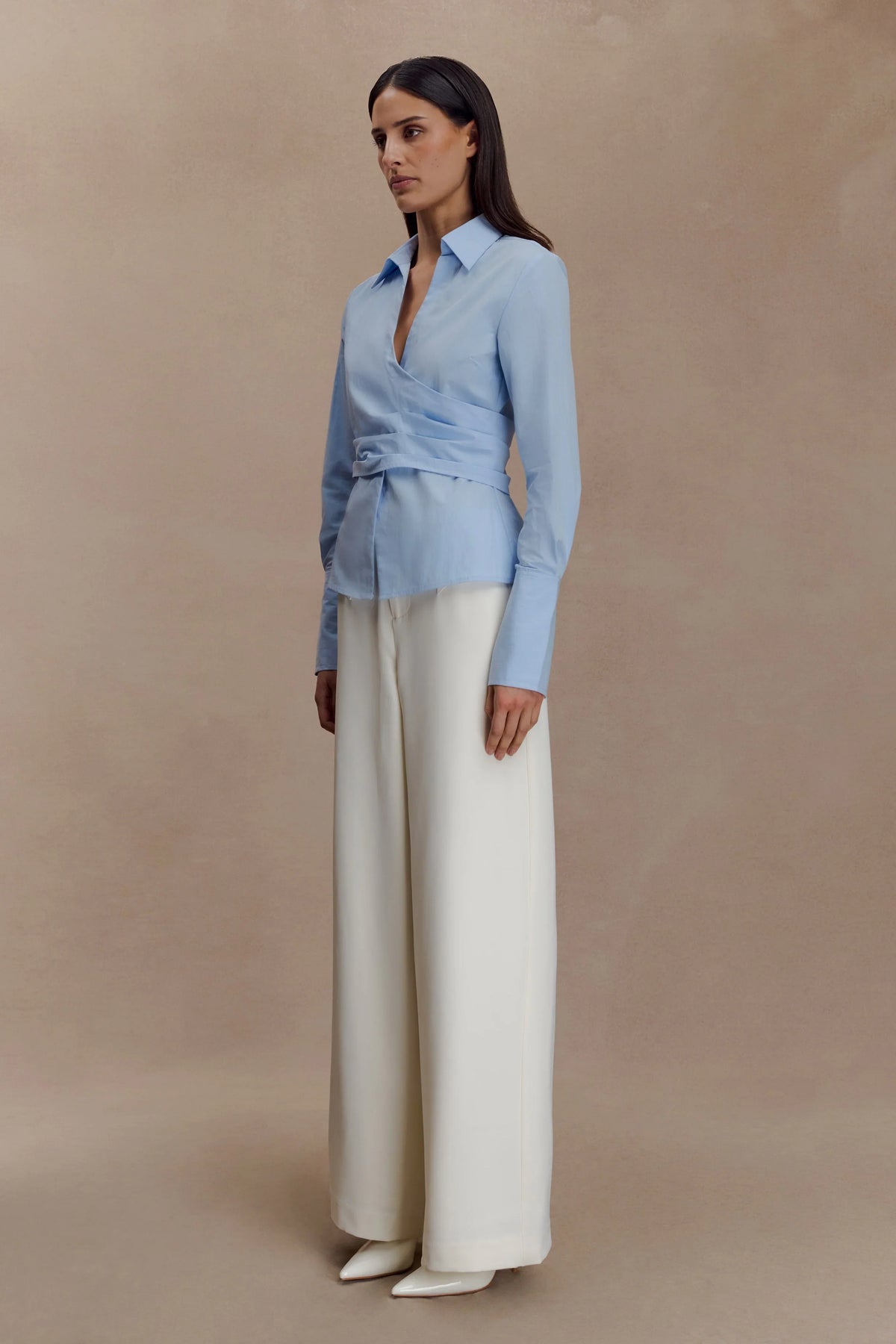 Arlo Wide Leg Suiting Trouser Ivory