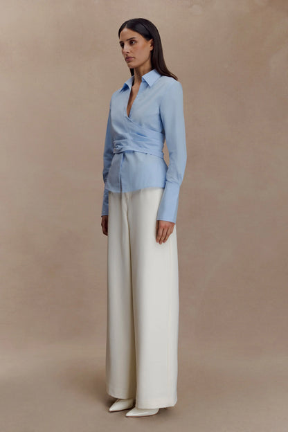 Arlo Wide Leg Suiting Trouser Ivory