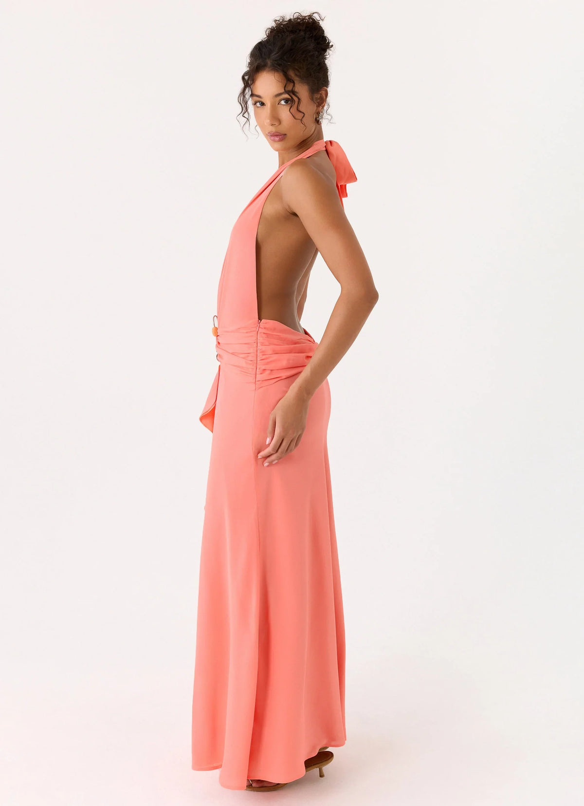Attina Halter Maxi Dress Coral