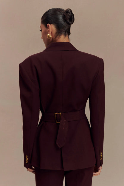 Bellamy Cinched Blazer Mahogany