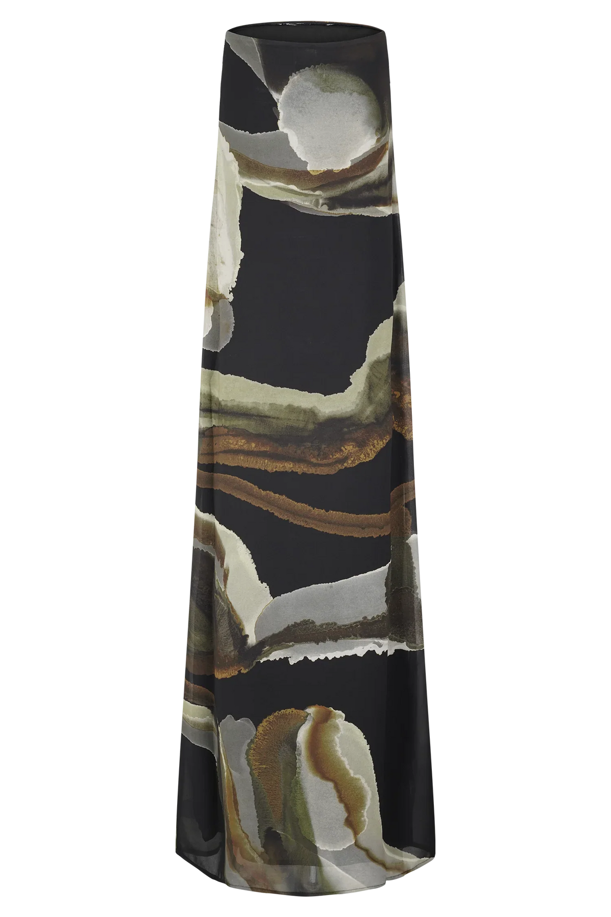 Amaya Strapless Chiffon Maxi Dress Green Fluid Reverie Print