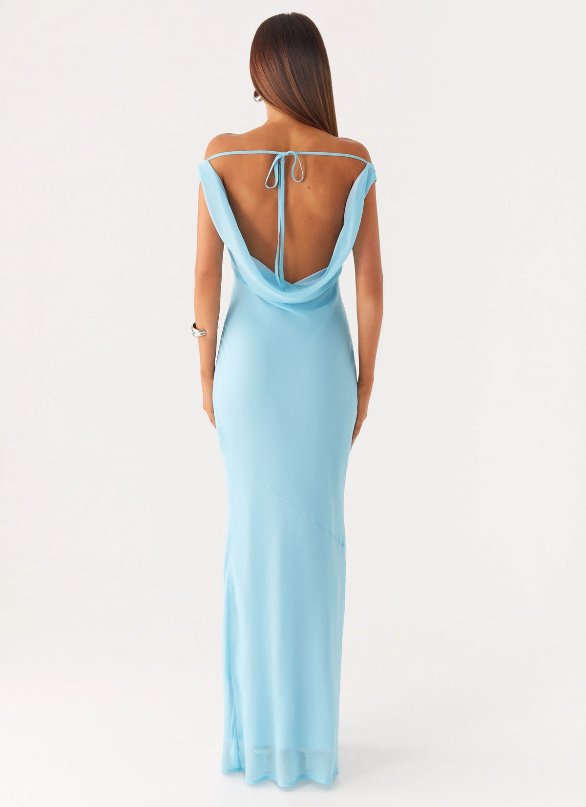 Brittany Chiffon Maxi Dress Turquoise