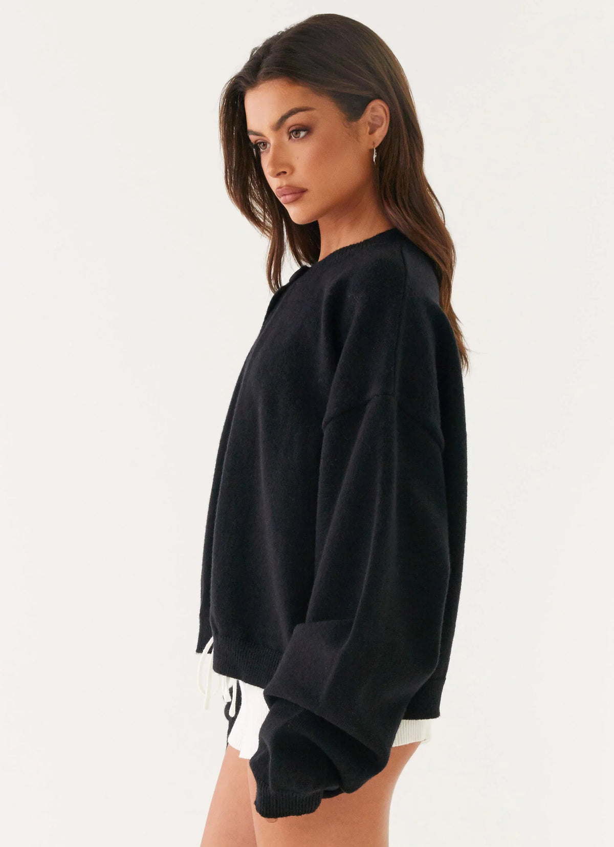 Annie One Button Cardigan Black