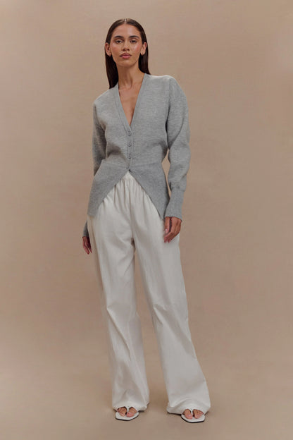 Alexia Buttoned Oversized Cardigan Grey Marle