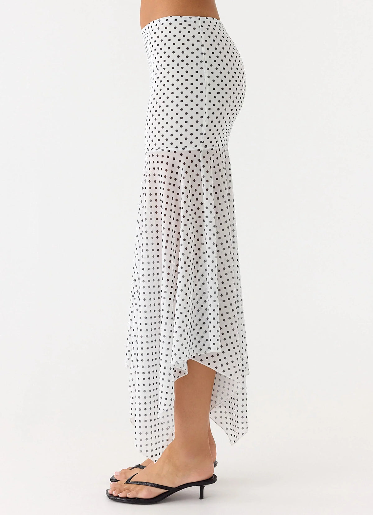 Buffy Maxi Skirt White Polkadot