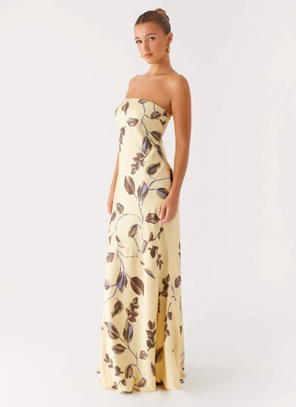 Alisa Strapless Maxi Dress Buttercream Bliss