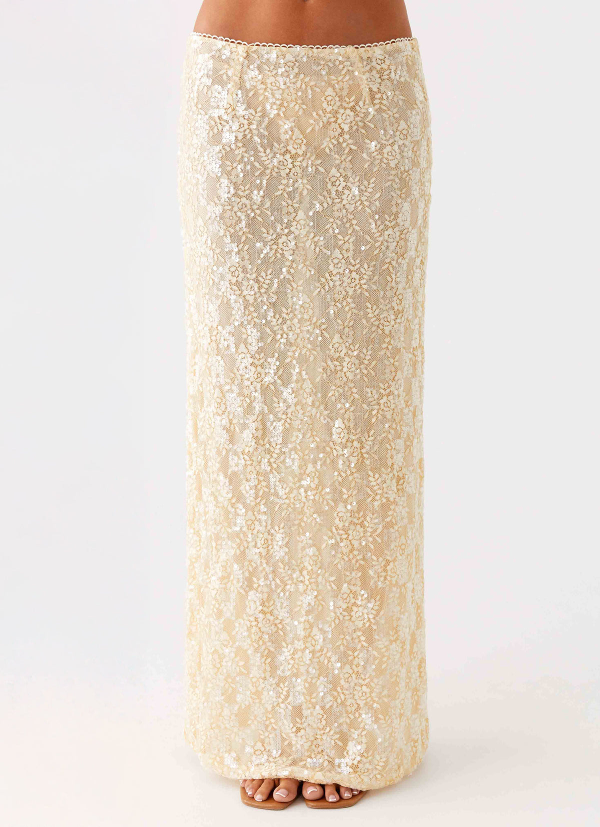 Bling It On Maxi Skirt Ivory