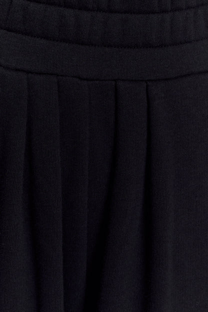 Aspen Gathered Wide Leg Jogger Black