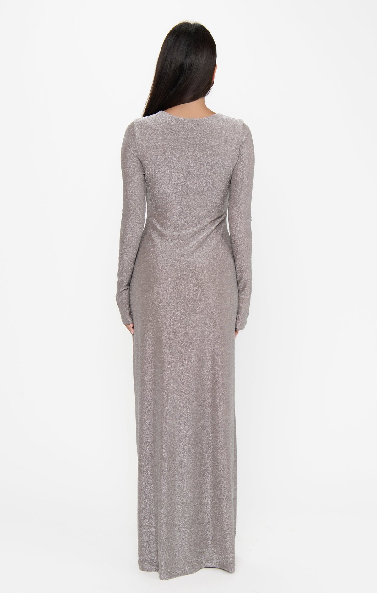 Lopez Maxi Dress ~ Silver Stretch