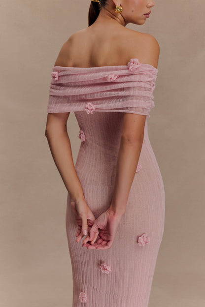 Brynn Orchid Knit Maxi Dress Pastel Pink
