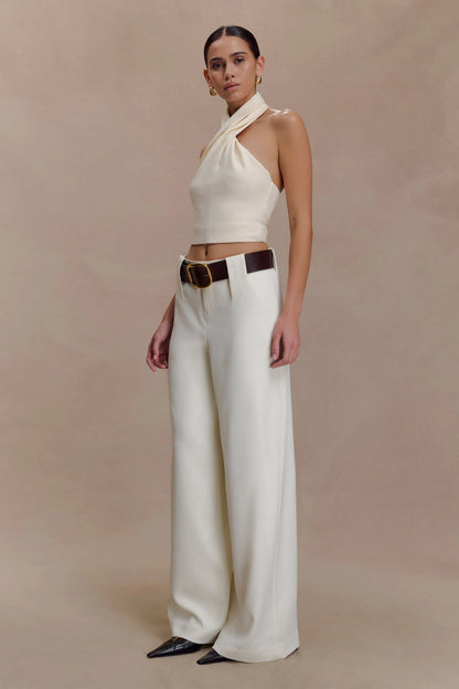 Arlo Wide Leg Suiting Trouser Ivory
