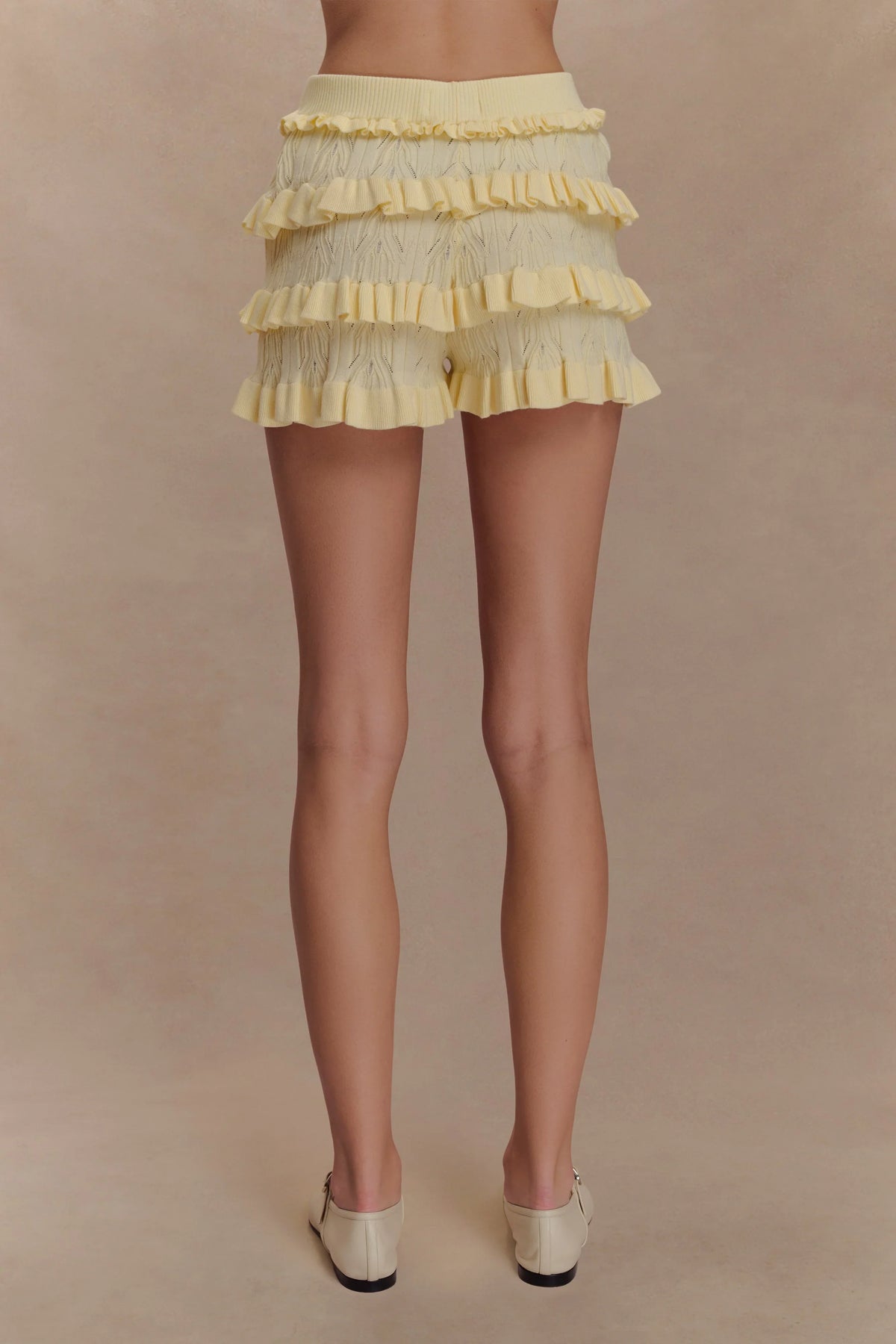 Amy Pointelle Knit Frill Bloomers Lemon