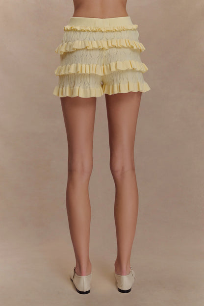 Amy Pointelle Knit Frill Bloomers Lemon