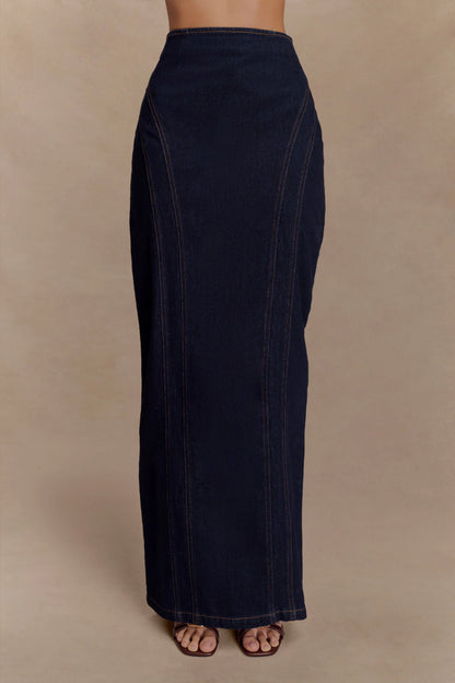 Alma Denim Maxi Skirt Indigo Blue