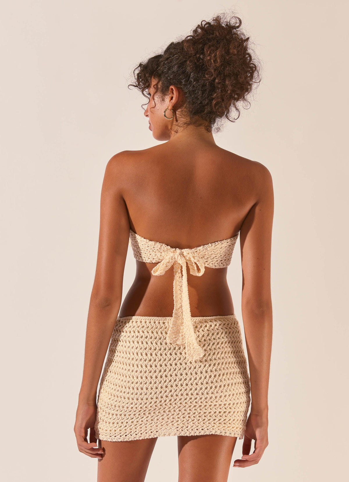 Balmy Nights Crochet Mini Dress Seashell