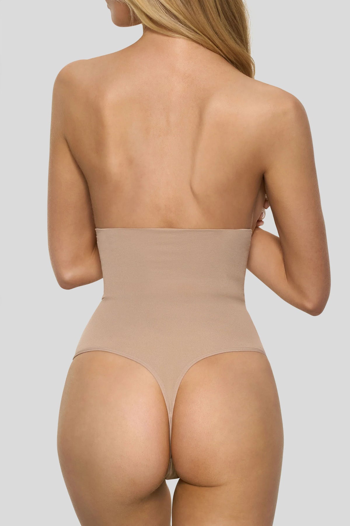 BOOMBA Beige High Waisted Thong Shapewear