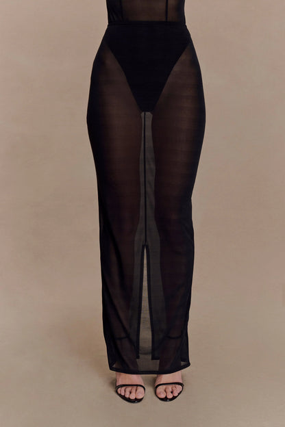 Aoife Mesh Maxi Skirt Black