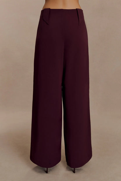 Arlo Wide Leg Suiting Trouser Mahogany