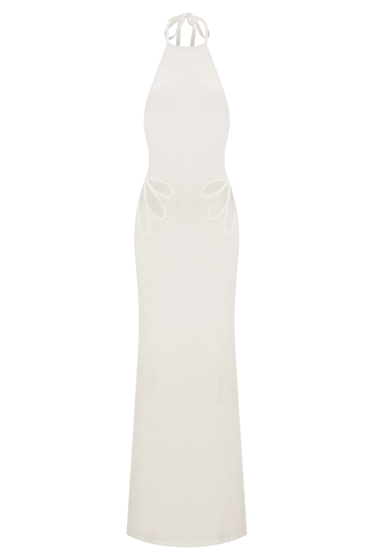 Brock Knit Halter Maxi Dress White