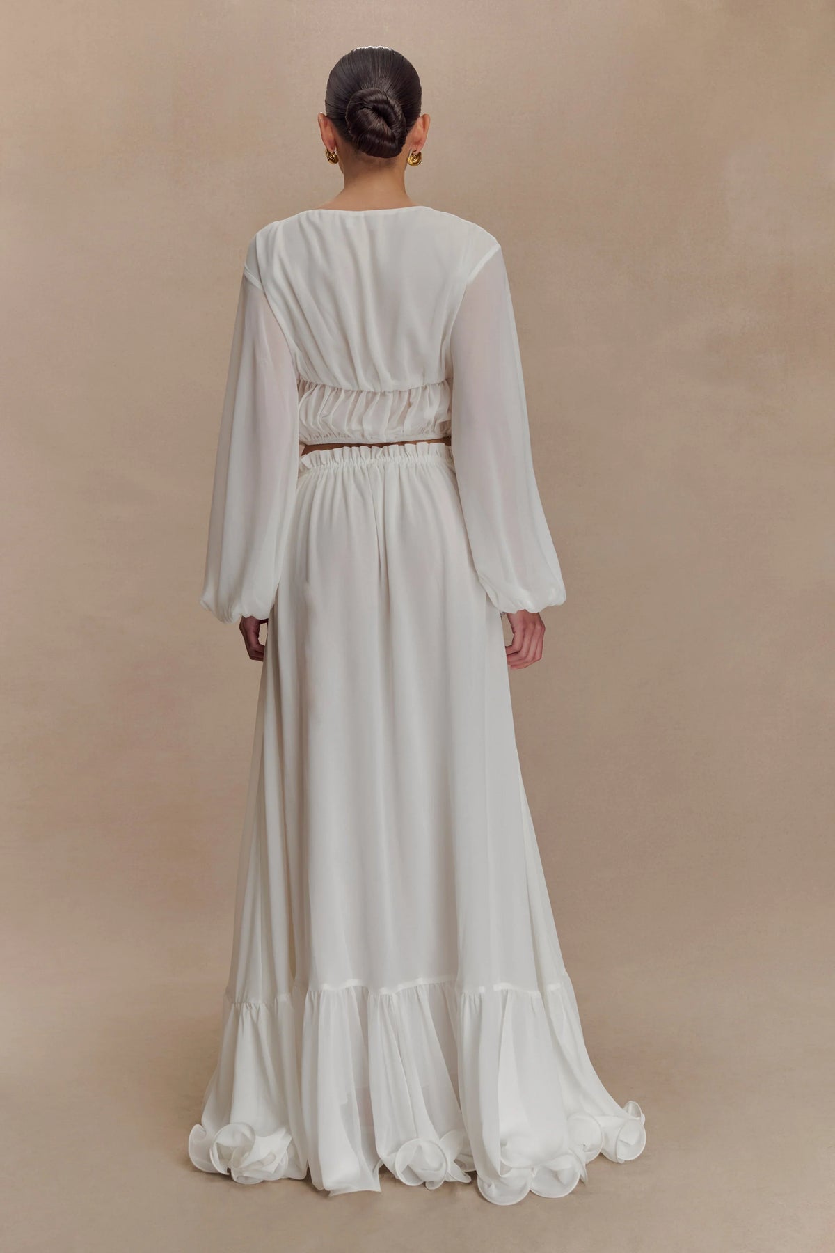 Carlie Chiffon Maxi Skirt Ivory