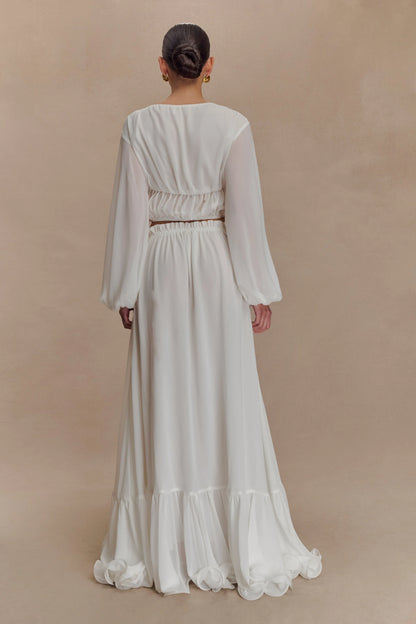 Carlie Chiffon Maxi Skirt Ivory