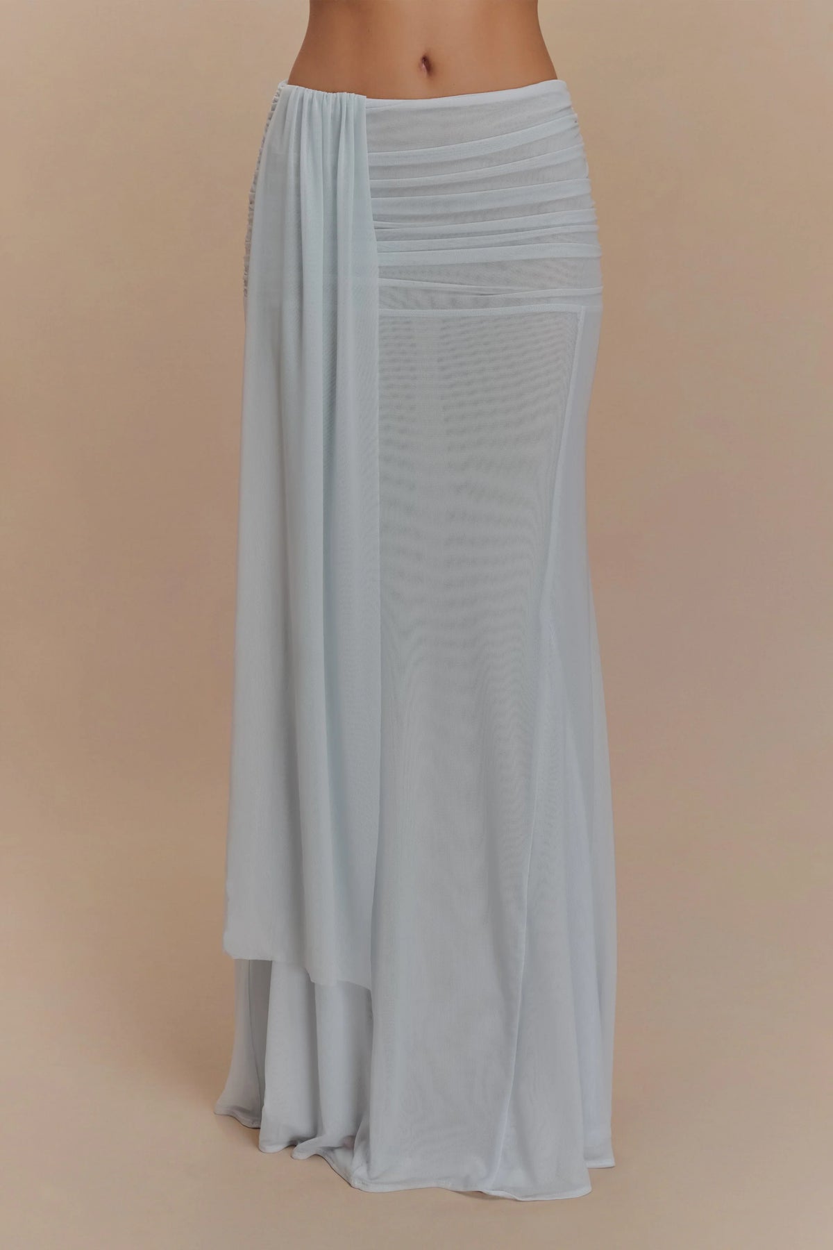 Arna Mesh Maxi Skirt Pale Blue