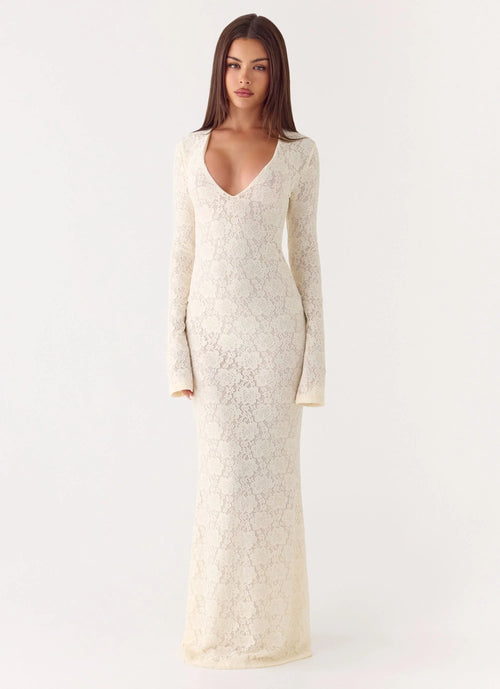 Astoria Long Sleeve Maxi Dress Ivory