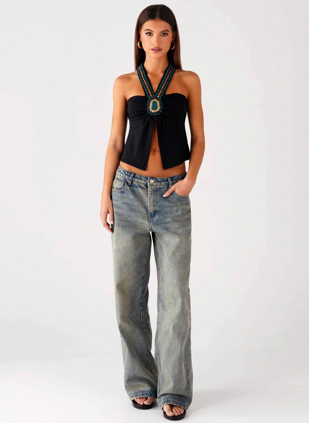 Boheme Breeze Halter Top Black