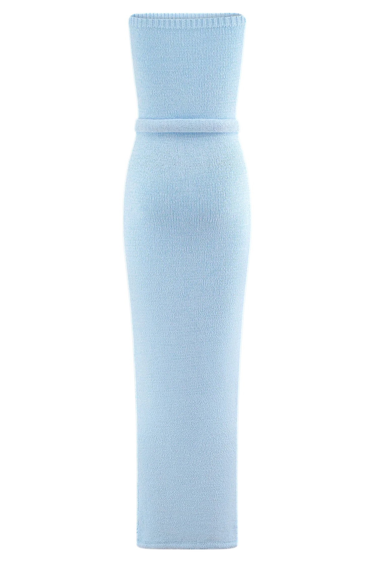 Andrea Strapless Knit Maxi Dress Light Blue