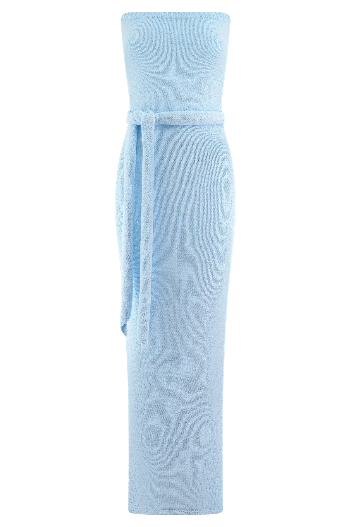 Andrea Strapless Knit Maxi Dress Light Blue