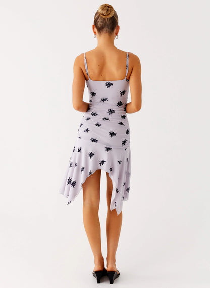 Amor Flock Hanky Mini Dress Lilac