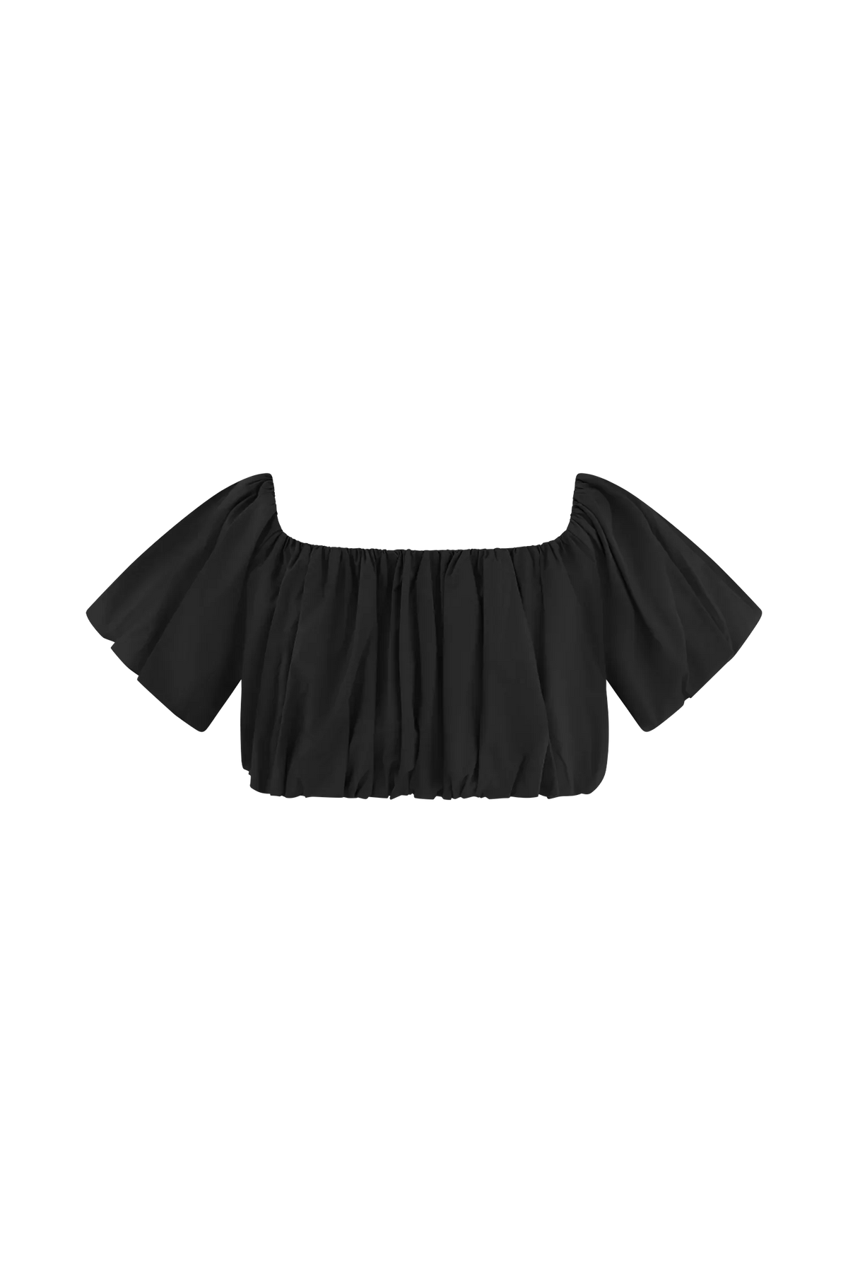 Autumn Off Shoulder Bubble Top Black