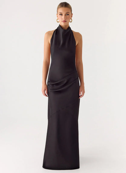 Back To Life Halter Maxi Dress Black