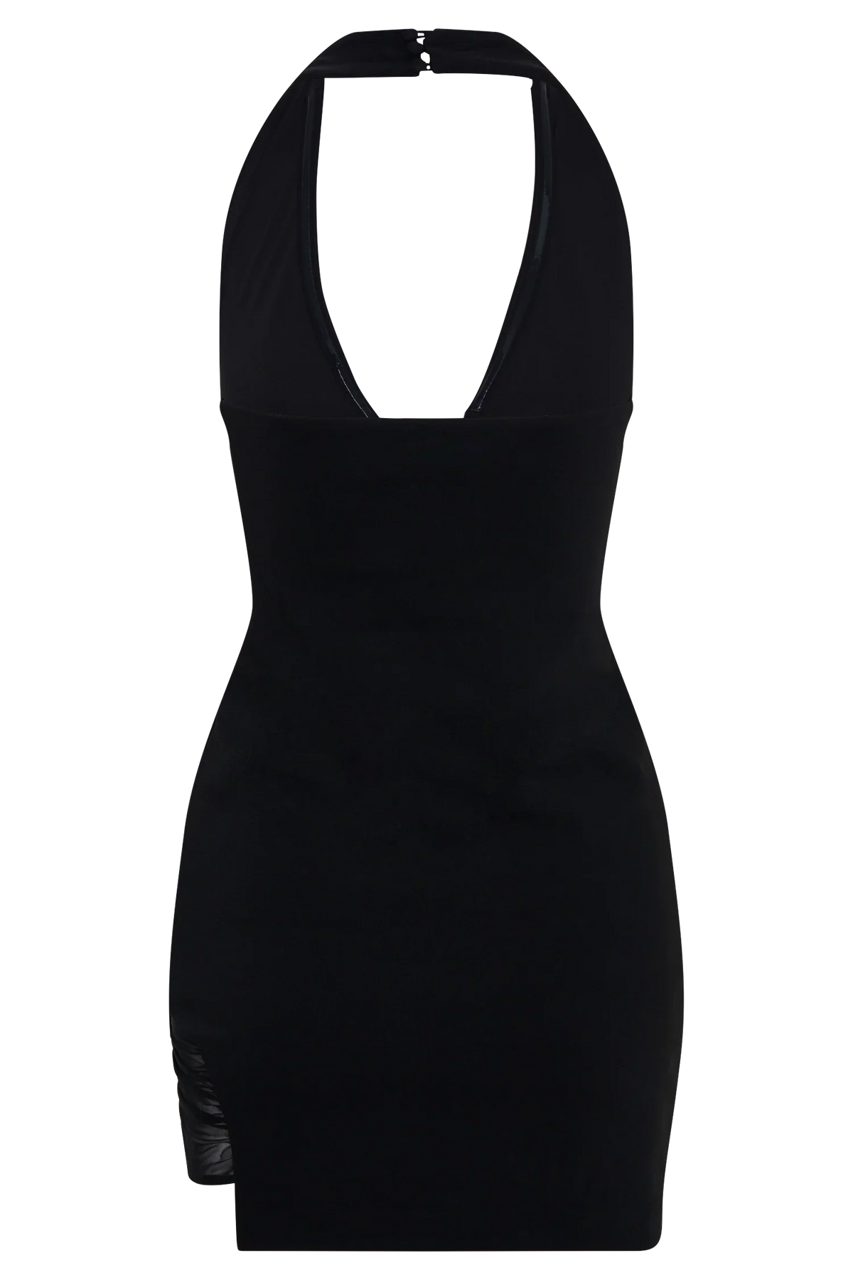 Aubree Crepe And Mesh Mini Dress Black