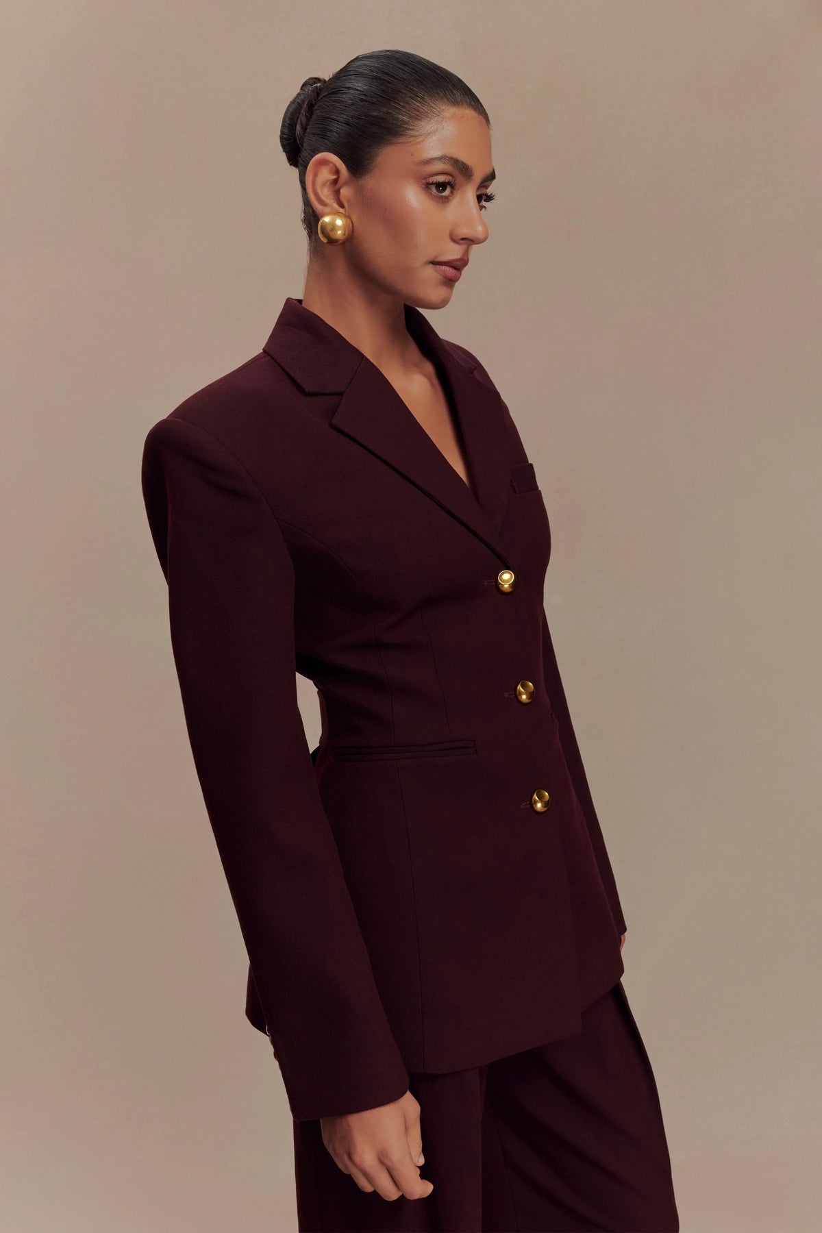 Bellamy Cinched Blazer Mahogany