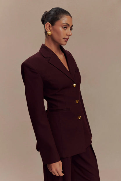 Bellamy Cinched Blazer Mahogany