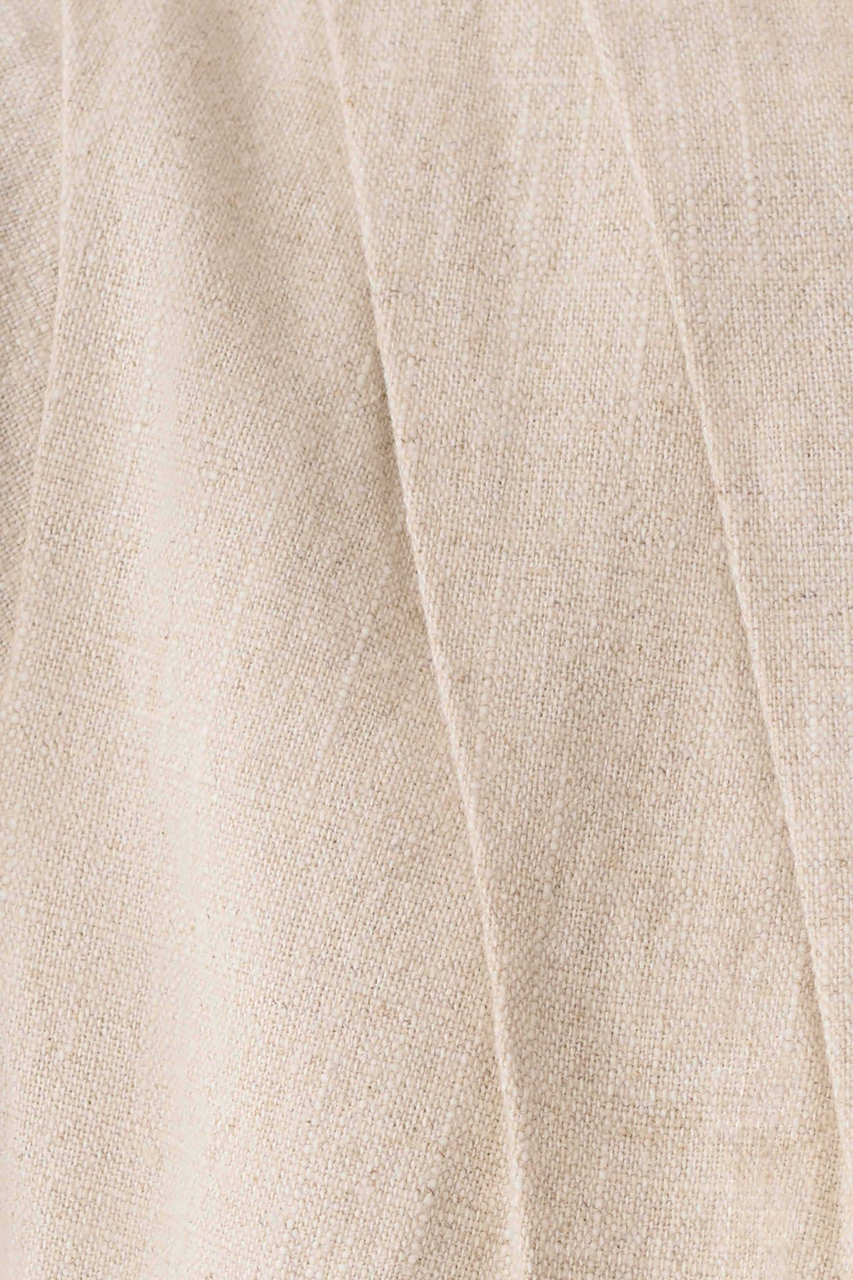 Anahita Linen Front Bows Short Sleeve Top Natural