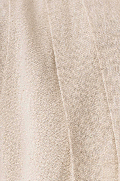 Anahita Linen Front Bows Short Sleeve Top Natural