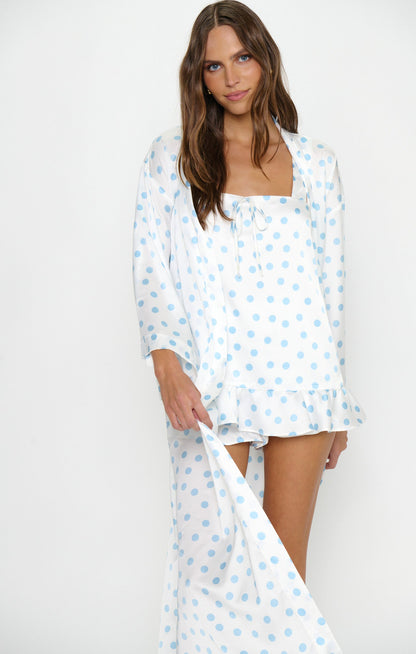 Sunrise Robe ~ Powder Blue Polka Dot