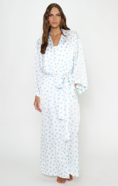 Sunrise Robe ~ Powder Blue Polka Dot