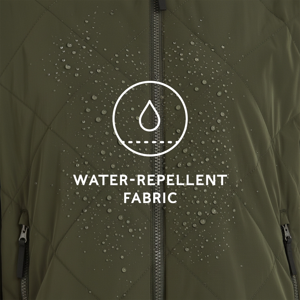 Banton Womens Oversized Shower Resistant Insulated Jacket - Dark Green
