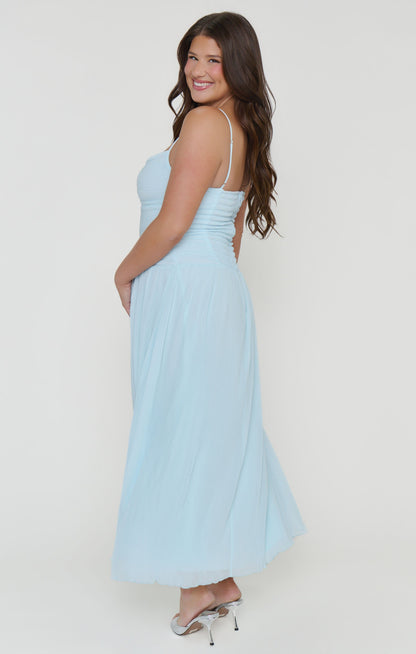 Camille Midi Dress ~ Ice Blue