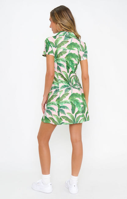 Clubhouse Dress ~ Pink Palms