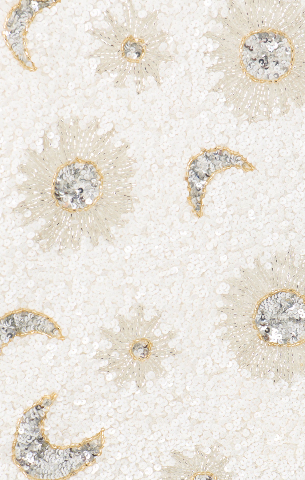 Tish Top ~ White Celestial Sequins