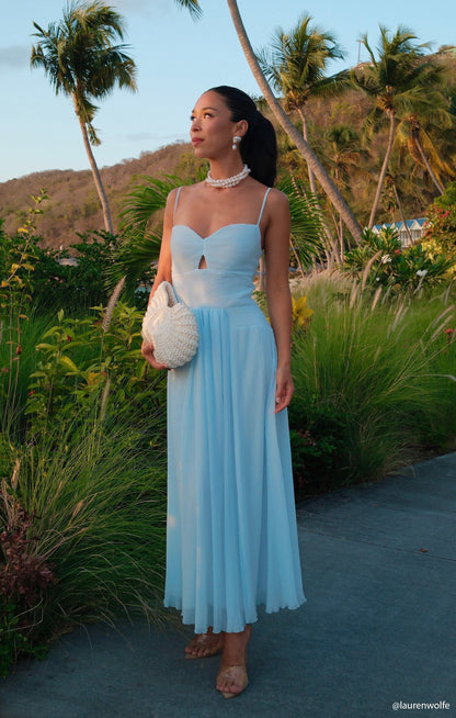 Camille Midi Dress ~ Ice Blue