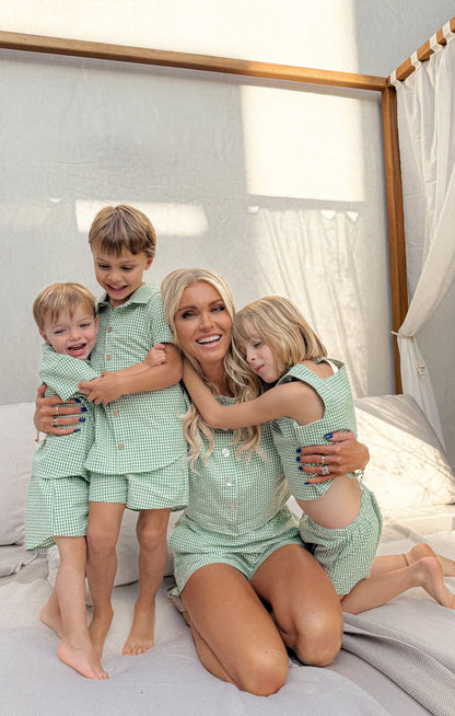 Maren Top ~ Field Green Gingham